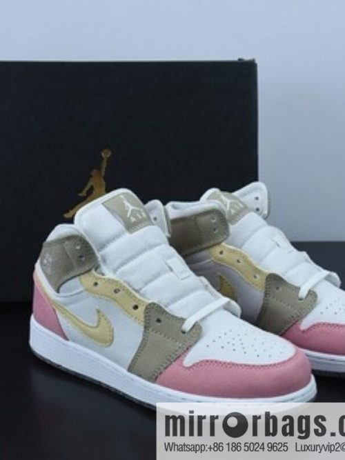 Air Jordan AJ1 Mid Help, Pink White Brown, Item Number: DJ0338-100