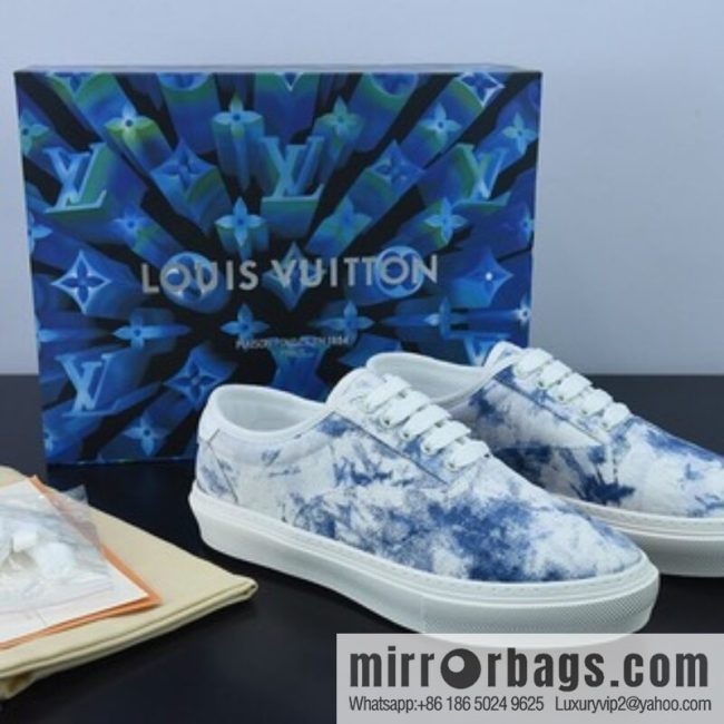 LV/Louis Vuitton G00H7 Donkey Home Series LV Denim Canvas Shoes, Denim Shoes
