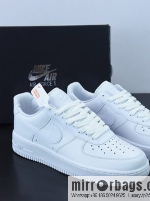 Nk Air Force 1 \'07 Low \"Fresh\" Air Force No. 1 Full Leather Pure White Low Top Casual Board Shoes, Item Number: DM0211-100