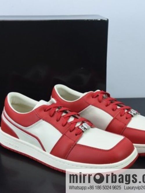 CALVINLUO granular first layer leather upper material #back help inner package soft calfskin low top sneakers
