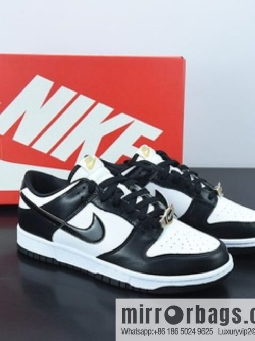 NK Dunk Low \"Would Champ\" Panda, gold buckle, low-top sports and leisure shoes item number DR9511-100