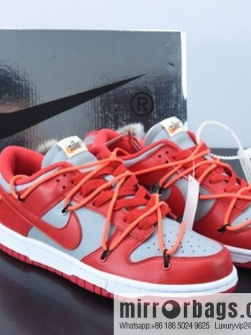 Off-White x NK Dunk OW grey red, joint low-top sports and leisure shoes, item number: CT0856-600