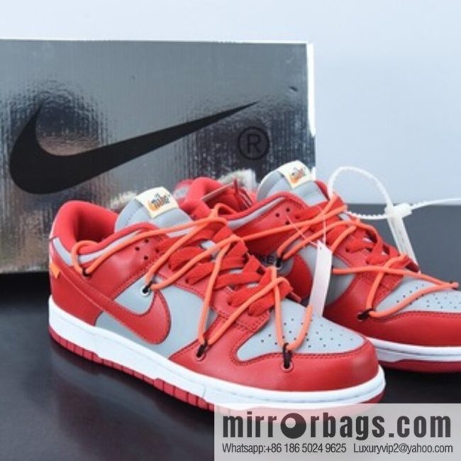 Off-White x NK Dunk OW grey red, joint low-top sports and leisure shoes, item number: CT0856-600