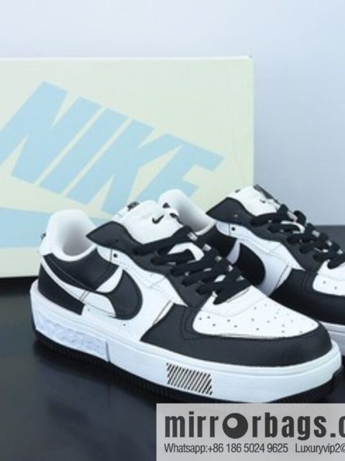 Nike Wmns Air Force 1 Fontanka \"Black/White/Grey\" Air Force One leather (fabric) black and white dark gray \"low-top sneakers item code CW6688-611
