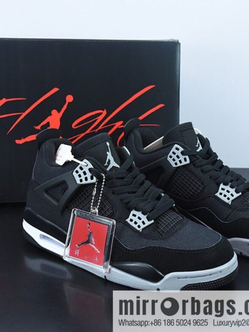 Air Jordan 4 Retro \"Olive Canvas\" AJ4 Joe 4 Black Grey Denim Part Number: DH7138-006
