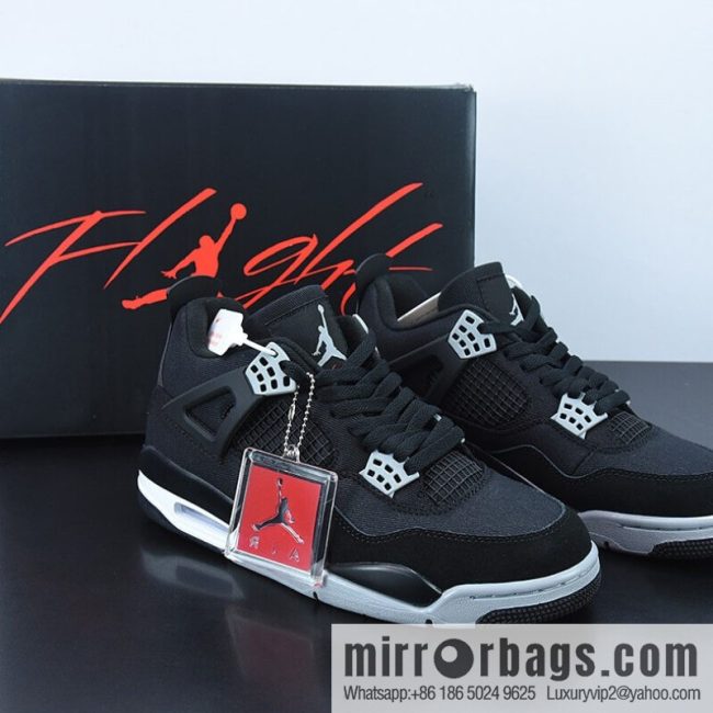 Air Jordan 4 Retro \"Olive Canvas\" AJ4 Joe 4 Black Grey Denim Part Number: DH7138-006