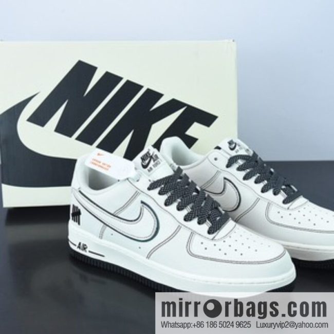UNDEFEATED x Air Force 1 \'07 🥰 Beige/Black 3M \"Air Force One classic leather (fabric) beige black Friday bar 3M reflective\" low top, item number: HL5263-896