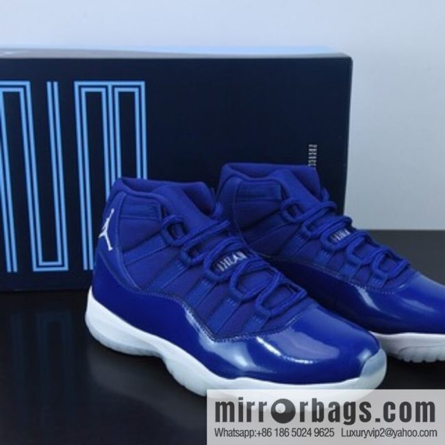 Jordan 11 Retro \"Midnight Navy White\" Jordan 11 generation midnight blue, white and blue high-top basketball shoes, item number: AT7802-115