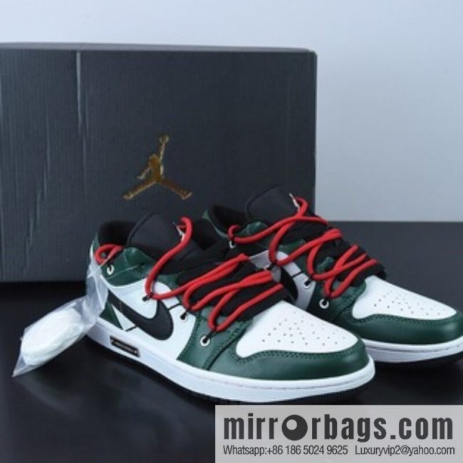 Air Jordan 1 Low drawstring, white and green AJ1 Joe 1 low-top casual board shoes, item number: 553558 062 size 35.5-47