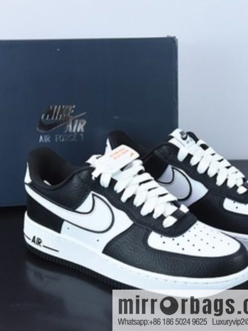 NIKE Air Force 1 \'07 Low \"Black/White/Panda Air Force One Panda Small Four Hook\" Low Top Sports Board Shoes DX3115-100