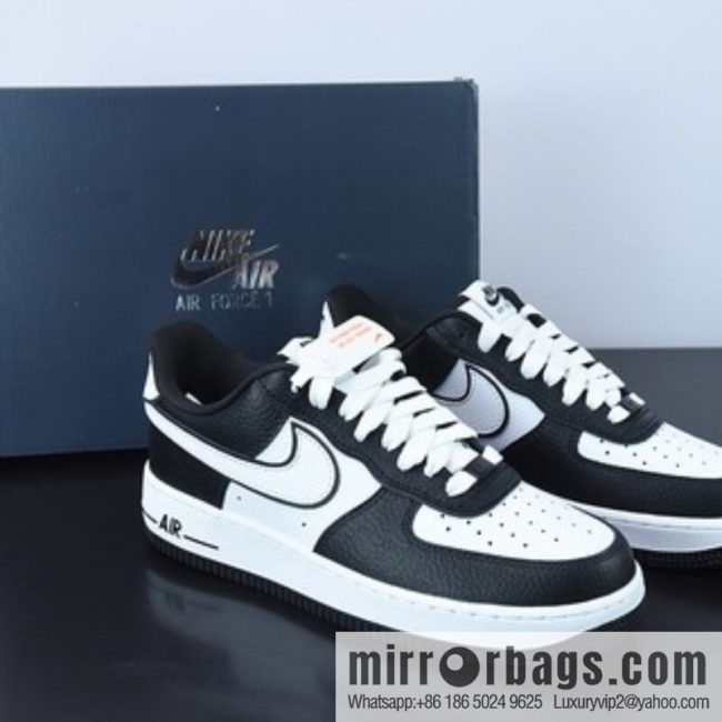NIKE Air Force 1 \'07 Low \"Black/White/Panda Air Force One Panda Small Four Hook\" Low Top Sports Board Shoes DX3115-100