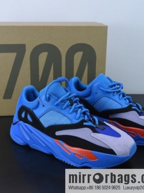 Ad Yeezy Boost 700 \"Hi-Res Blue\" HP6674 Kanye Coconut 700 Black Blue Purple color scheme Running shoes Item number: HQ6980