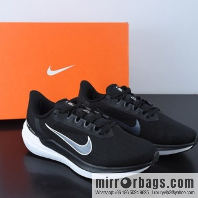 Nk Air Zoom Winflo 9th generation, black and white net through-the-air training running shoes, item number: DD6203-01