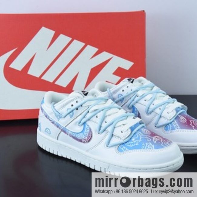 Nike Dunk Low Retro white and blue, cashew flower SB buckle broken backboard fashion casual board shoes, item number: DD1503-109