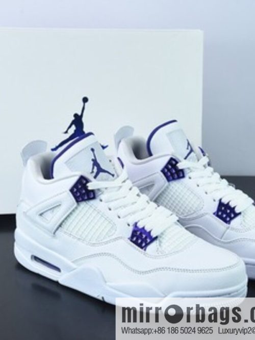 Air Jordan 4 \"Purple Metallic\" AJ4 white purple men\'s sports basketball shoes, item number: CT8527-115