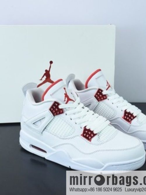 Air Jordan 4 \"White University Red\" AJ4 white and red sneakers Part Number: CT8527-112