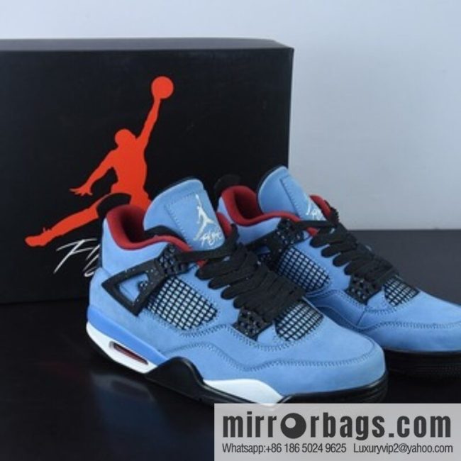Travis Scott x Air Jordan AJ4 TS joint ice blue men\'s sneakers item number 308497-406
