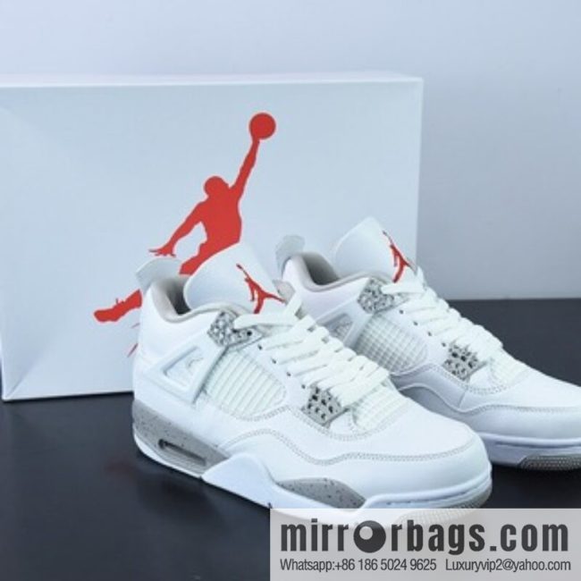 Pure original AJ4 white Oreo Air Jordan 4 \"Tech White\" men\'s culture basketball shoes item number: CT8527 100