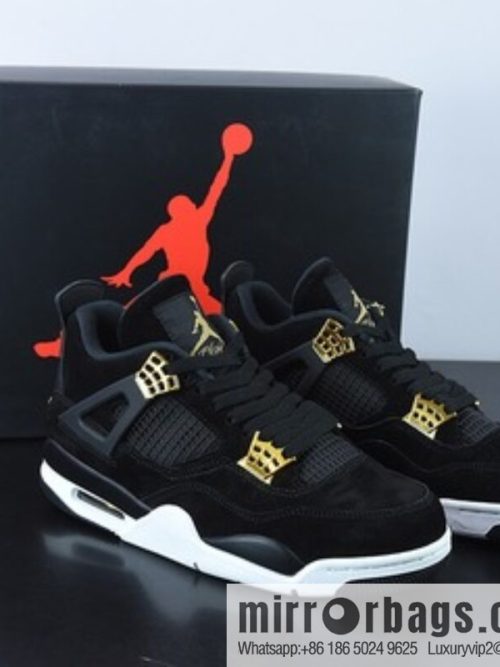 D0F1S5 pure original Air Jordan 4 Retro RoyaltyAJ4 luxury, black gold men\'s sneakers item number: 308497 032