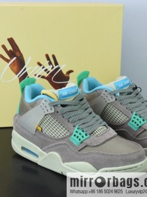 D0F1S5 pure original Union x Air Jordan 4 \"Guava Ice\" south coast, pink and blue AJ4 Jordan 4th generation UN joint sneakers item number: DC9533-800