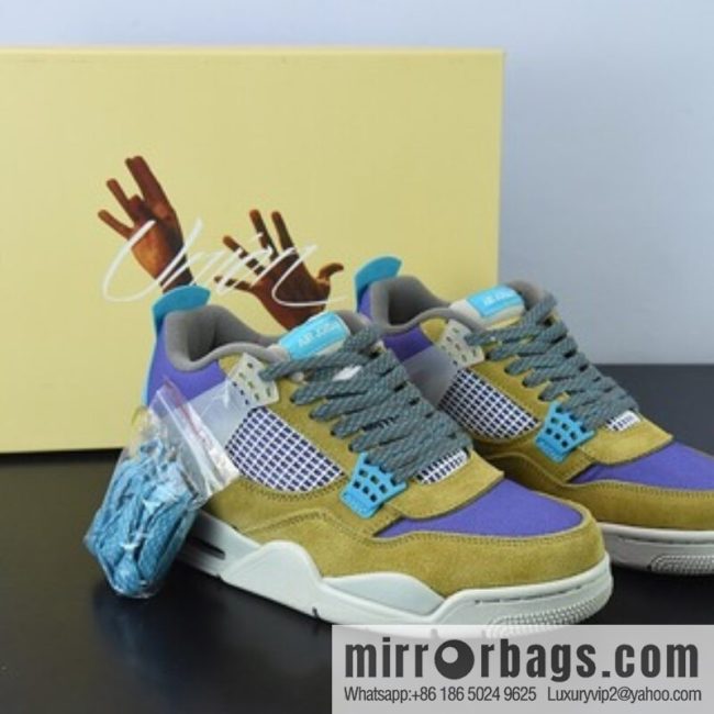 D0F1S5 pure original Air Jordan 4 AJ4 brown yellow purple Union LA joint men sneakers desert moss 30th anniversary item number: DJ5718 300