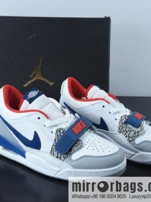Nk Air Jordan Legacy 312 Low \"White/Grey Fog/Blue/Red\" Jordan \"White Fog Grey Treasure Blue and Red Burst\" sneakers Item number: CD7069-104