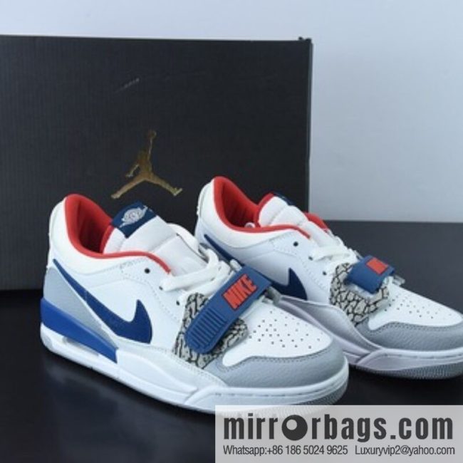 Nk Air Jordan Legacy 312 Low \"White/Grey Fog/Blue/Red\" Jordan \"White Fog Grey Treasure Blue and Red Burst\" sneakers Item number: CD7069-104