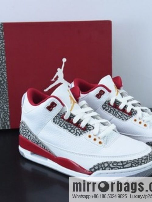 L00H6 Pure Original Air Jordan 3 Retro \"Cardinal Red\" Baijiu Red, Cardinal Men\'s sneakers CT8532-126