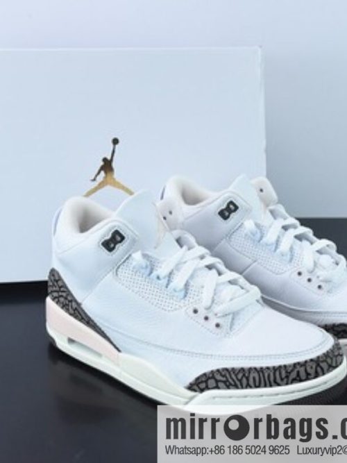L00H6 pure original Air Jordan 3 Retro aj3 white brown powder, Sakura Unisex same sneakers CK9246-102