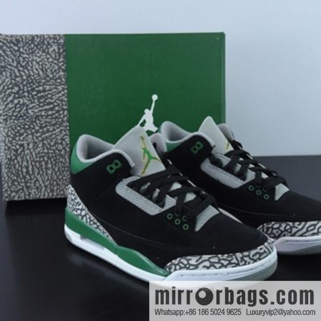 L00H6 Pure Original Air Jordan 3 Retro \"Pine Green\" AJ3 Black Green Men\'s sneakers CT8532-012