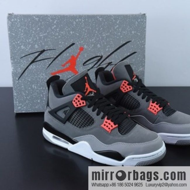 Air Jordan 4 Infrared AJ4 black gray red infrared basketball shoes, item number: DH6927-061