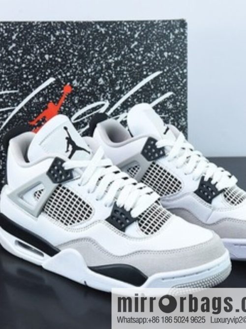 NK Air Jordan 4 Retro \"Military Black\" AJ4 Gray and White Black Panda Little White Cement \"SKU: DH6927-111