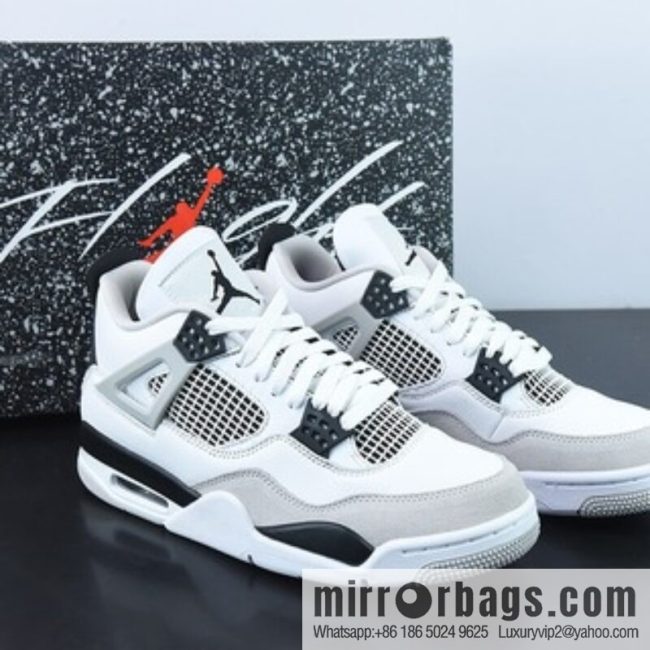 NK Air Jordan 4 Retro \"Military Black\" AJ4 Gray and White Black Panda Little White Cement \"SKU: DH6927-111