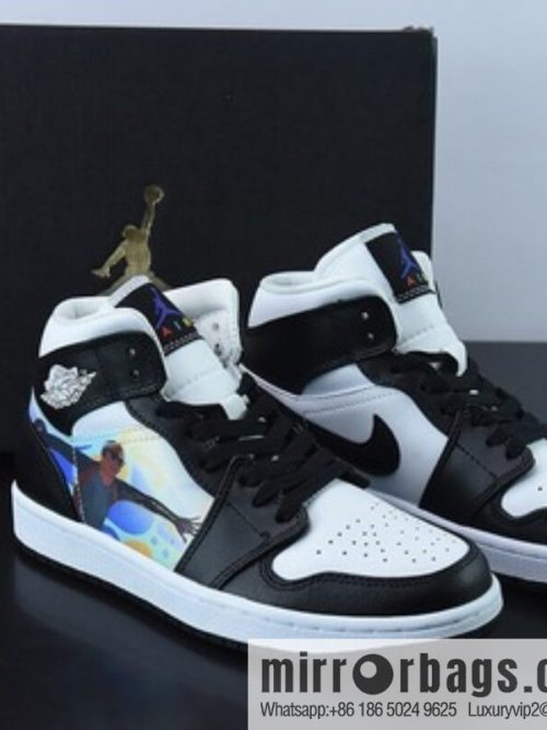 Air Jordan 1 Mid AJ1 Joe 1 naked eye 3D black and white, Zhongbang basketball shoes, item number: DR9495-001
