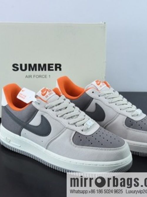 NK Air Force 1 \'07 Low QS \"Grey/Dark Grey/Orange\" Air Force One Classic Low Top Versatile Casual Sports Shoes DG2296-016