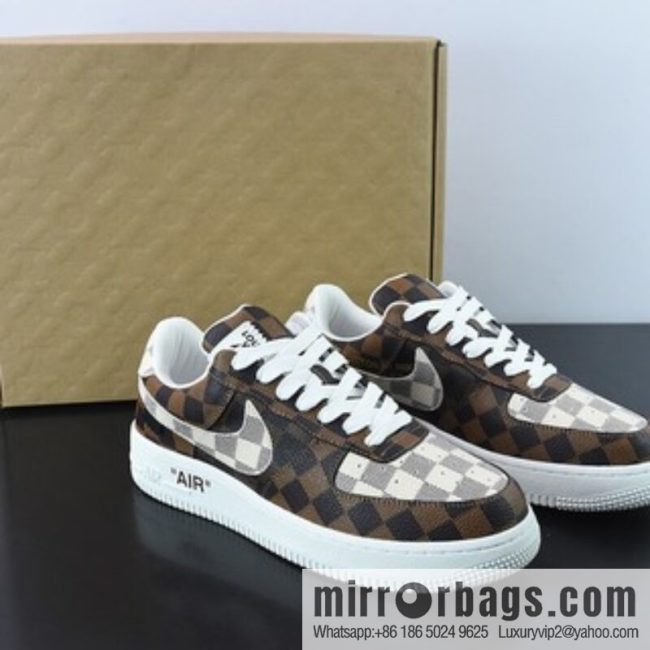 LVx Nk Air Force 1 Low Louis Vuitton donkey brand LV joint name, Air Force One low-top Unisex same sneakers