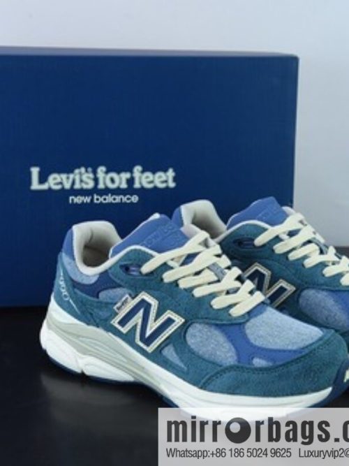 NB New Balance Made in USA M990V3 Third Generation Series Low Top American Pedigree Classic Vintage Leisure Sports Levi\'s Blue Denim M990LI3