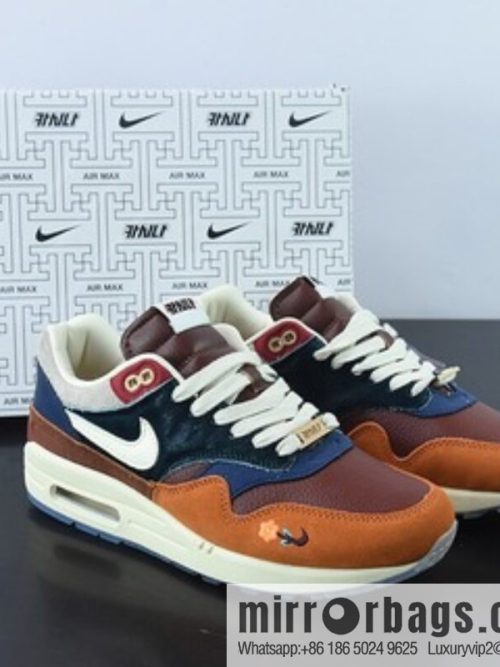 Nike Air Max 1 SP \"Won-Ang\" Vintage casual running shoes, brown and blue mandarin ducks, item number: DQ8475-800