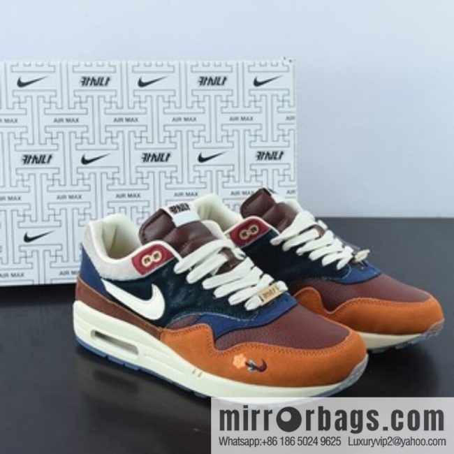 Nike Air Max 1 SP \"Won-Ang\" Vintage casual running shoes, brown and blue mandarin ducks, item number: DQ8475-800