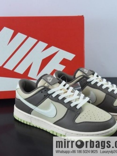 NK SB Dunk Low \"Sail Olive Grey\" Dunk series low-top casual sports skateboard shoes \"leather (fabric) olive green dark gray beige\" item number FB4960-210