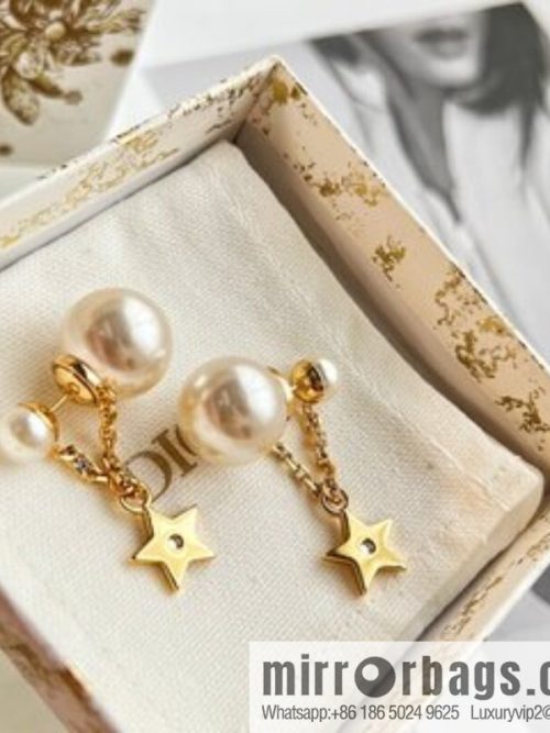 New ☑️ DIOR Dior star pentagram size pearl stud earrings