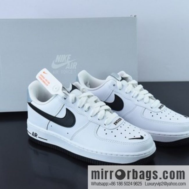 Nike Air Force 1 AF1 Air Force One/Low Top, White Black Grey Tail Embroidery Low Top Casual Board Shoes, Item Number: CT5531-100