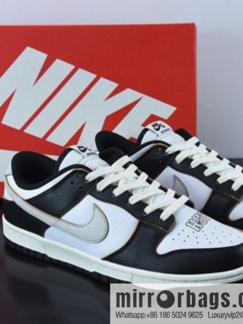 NK HUF x NK Dunk SB Low Top Sports Casual Board Shoes, Black and White, Scratch FD8775-001