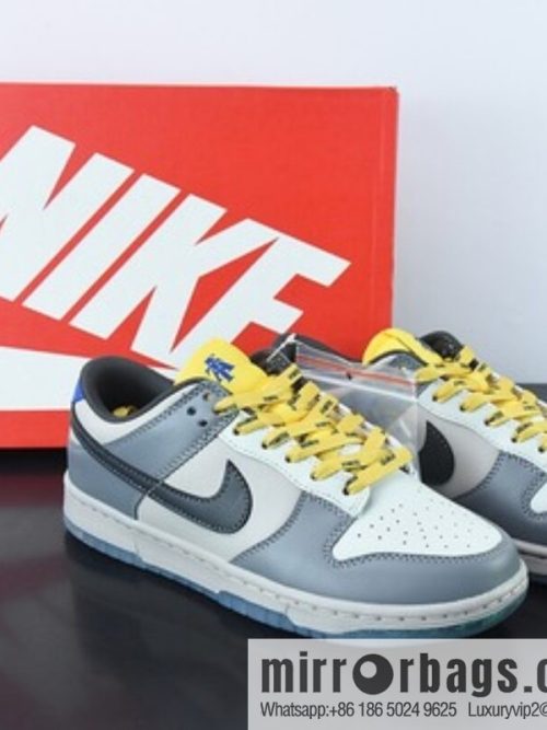 North Carolina A & T x Nike SB Dunk Low \"Ayantee\" University co-branded color scheme Dark Grey Blue Yellow Part Number: DR6187-001