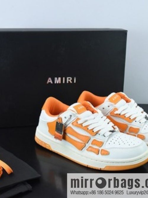 AMIRI Skeleton Low-Skel top Sneakers bone series Low top leather (fabric) white orange foot bones \"202886M232-147