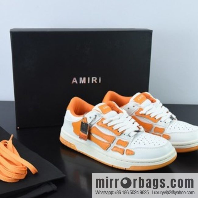 AMIRI Skeleton Low-Skel top Sneakers bone series Low top leather (fabric) white orange foot bones \"202886M232-147