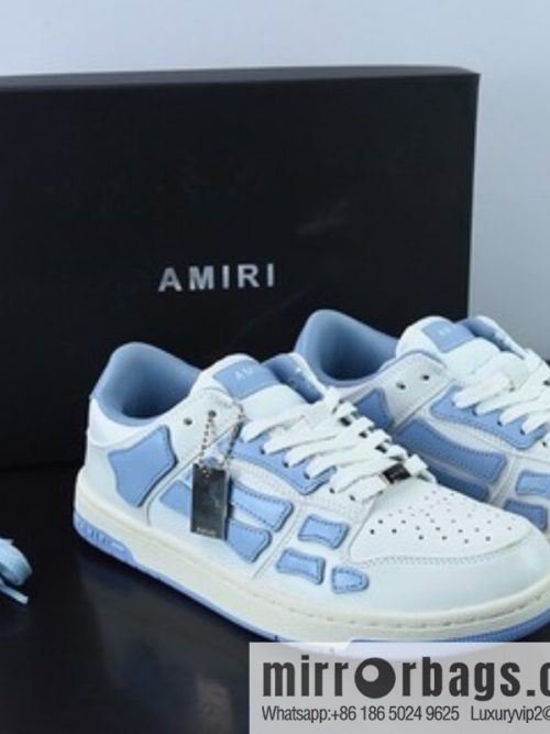 AMIRI Skeleton Low-Skel top Sneakers bone series \"leather (fabric) white light blue foot bones\" 202886M232-148