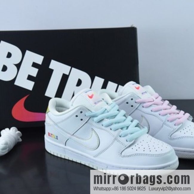 SB Dunk Low \"Be True\" Slam Dunk Series Low Help Casual Sports Skateboard Shoes \"White Rainbow Light Changing\" Item Number: DR4876-100