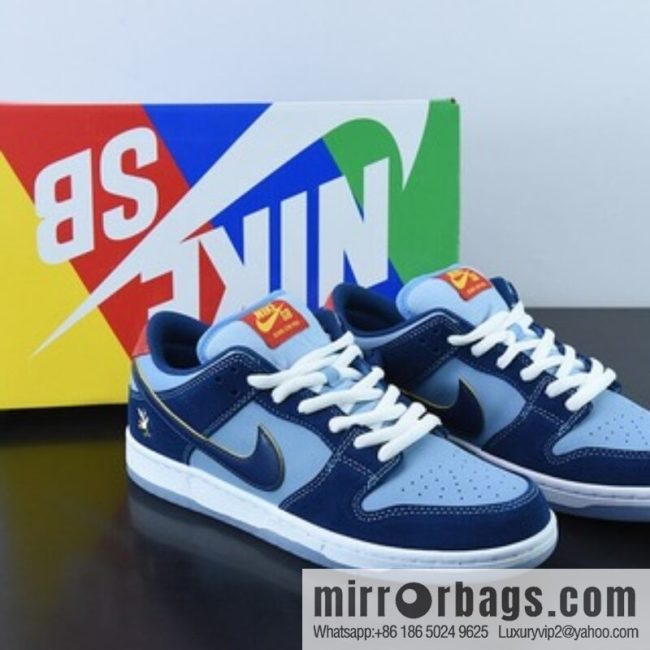 Why So Sad? x Nike SB Dunk Low Pro Blue Dove Low Top Casual Board Shoes, Part Number: dx5549-400