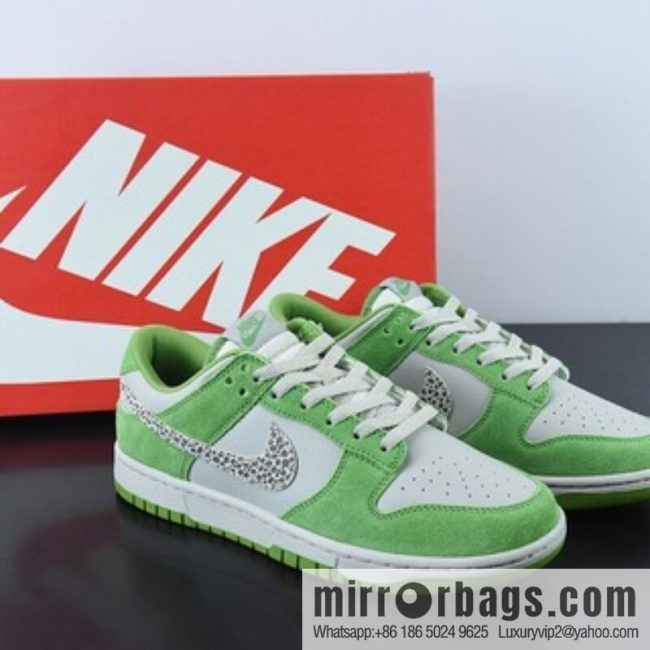 NK SB Dunk Low \"Leopard print hook\" white and green, item number: DR0156-300 sports and leisure low-top board shoes item number: DR0156-300